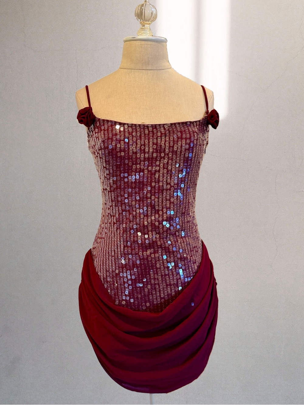 White Fox studio starlet sequin mini dress wine/burgundy NWT